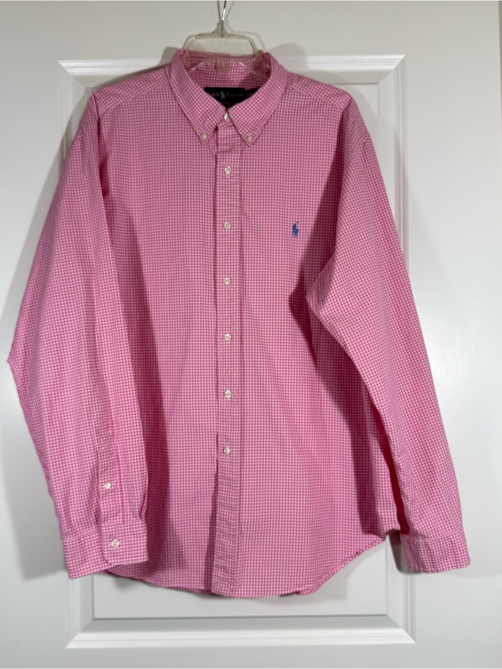 Ralph Lauren Men’s XXL Classic Pink Gingham Check Button-Down Shirt